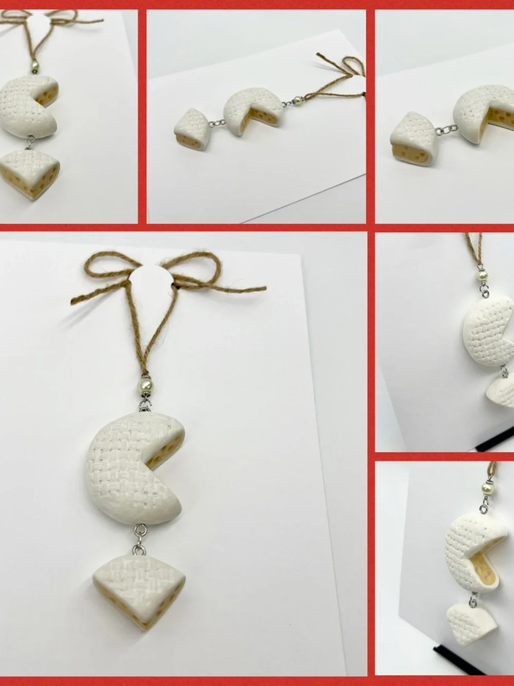 Handmade Cheese Ornaments – Brie Round, Gouda Round & Brie/Gouda Stack